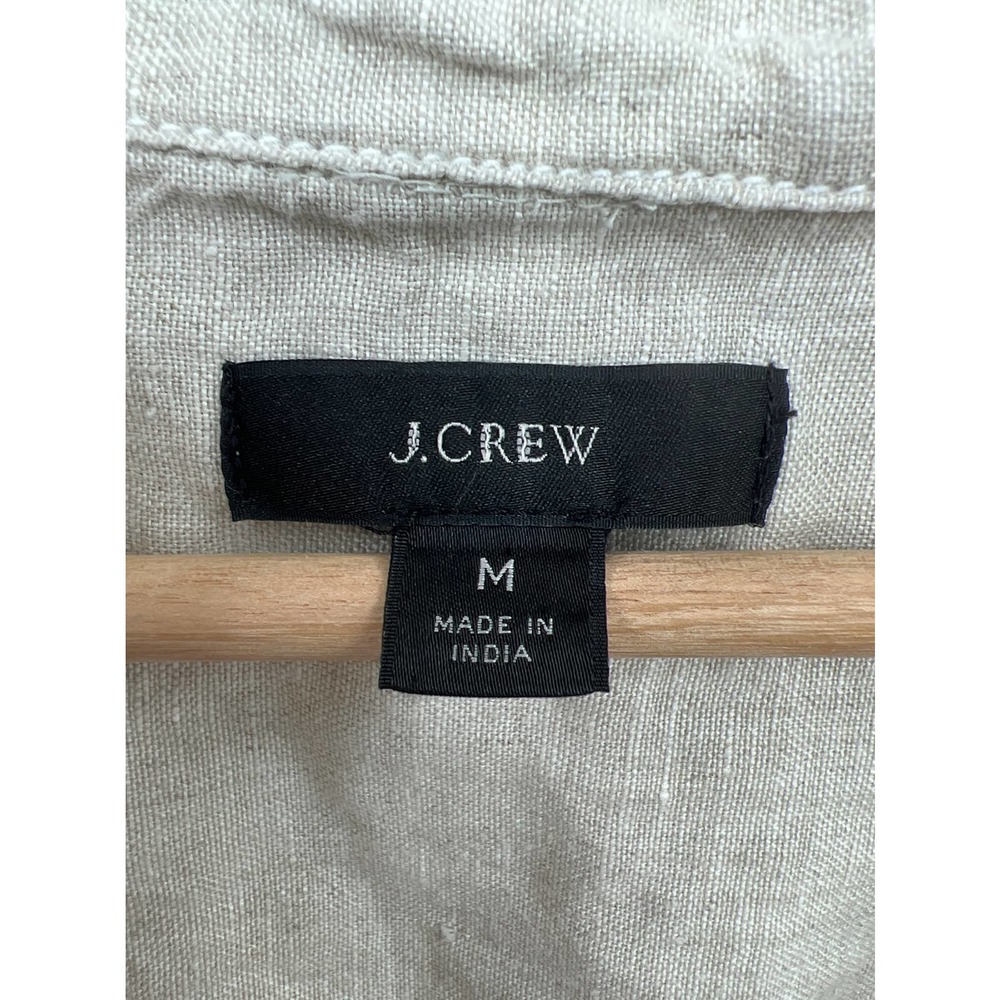 J. Crew (M) 100% LINEN Cream Short Sleeve Top Blouse - Picture 6 of 7